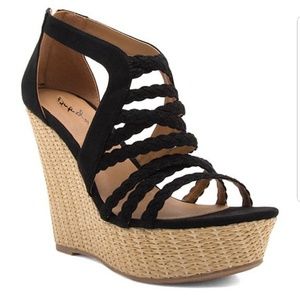 Qupid wedge sandals